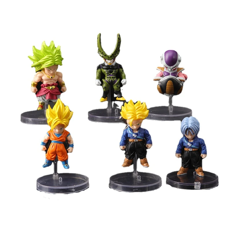 

6 pcs Dragon Ball Anime Figure Son Goku Model Cartoon Anime Toys Ornaments Action Figure Anime Figure Model Holiday Gift 1:144