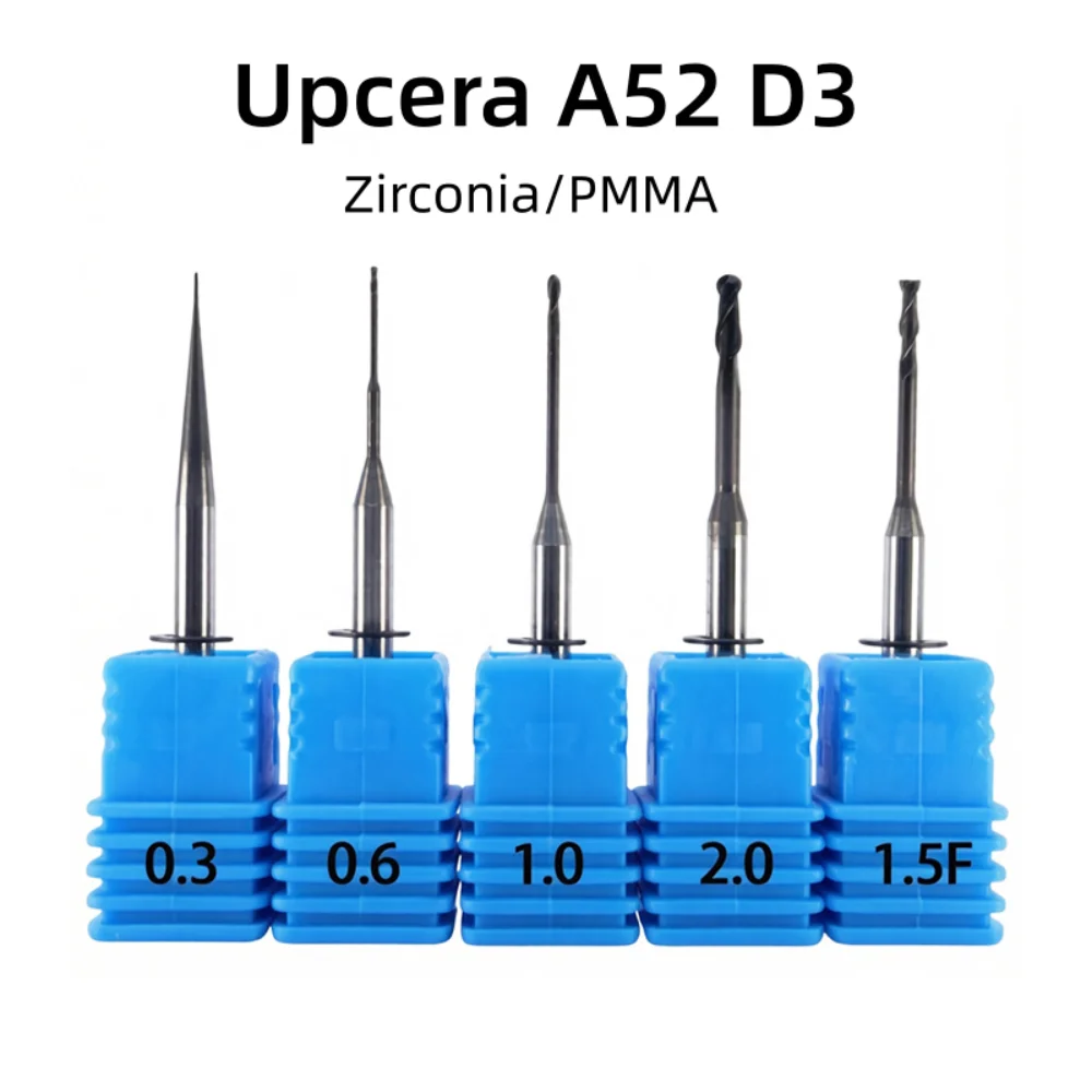Фото Фрезы Upcera A52 Cradle A51 A52 для зуботехнических фрезеров для циркония, дисиликата лития/Emax, металла, PMMA, DC, D3, с алмазным покрытием №2
