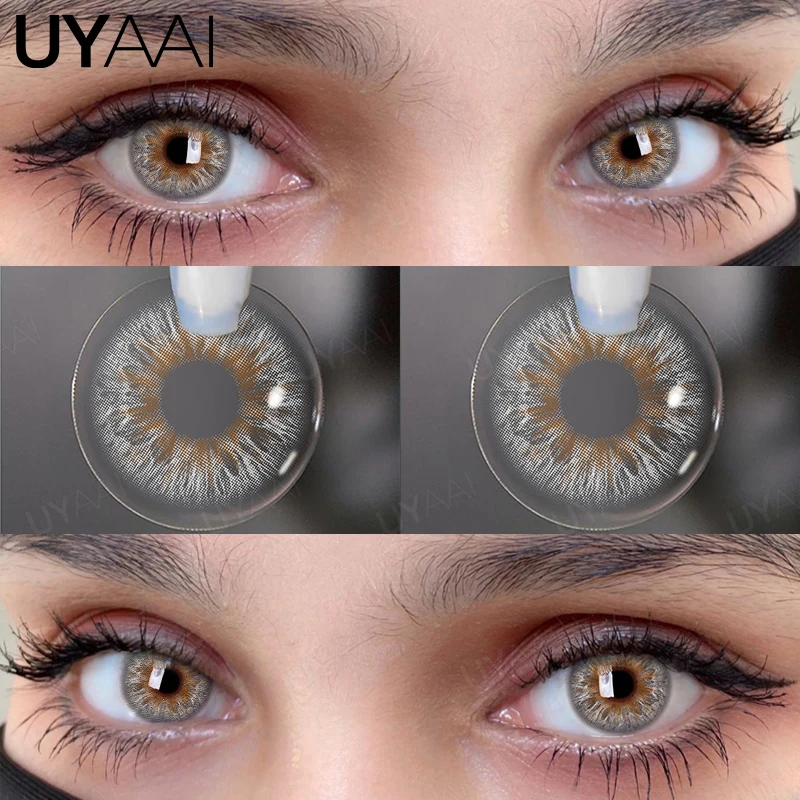 

UYAAI Colored Pupils for Eyes Brown Colored Natural High Quality Lenses Discounts Gray Lenses Free Shipping Big Eye Lens