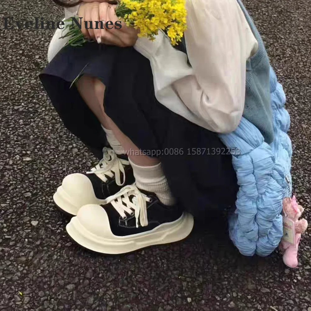 Женские туфли-брюки на платформе с перекрестной шнуровкой круглым носком