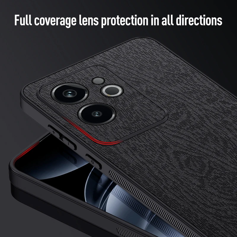 Кожаный чехол для Oppo Realme GT6 (Китай) с рисунком дерева силиконовая защитная Матовая