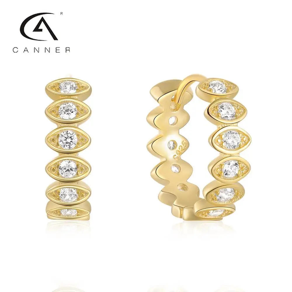 

CANNER Eye Studded Diamond Earrings for Women Wedding Brand 925S Sterling Luxury Jewelry Silver 18k Platinum Plated Bridal Gifts