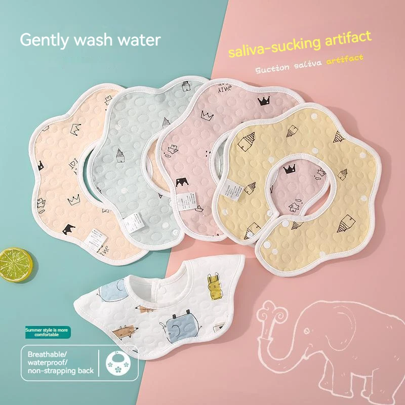 

6-36M Baby Bibs Waterproof Cotton Saliva Towel Infant Boys Girls Cute Burp Cloth Soft Cotton Feeding Bibs for Kids Learn to eat