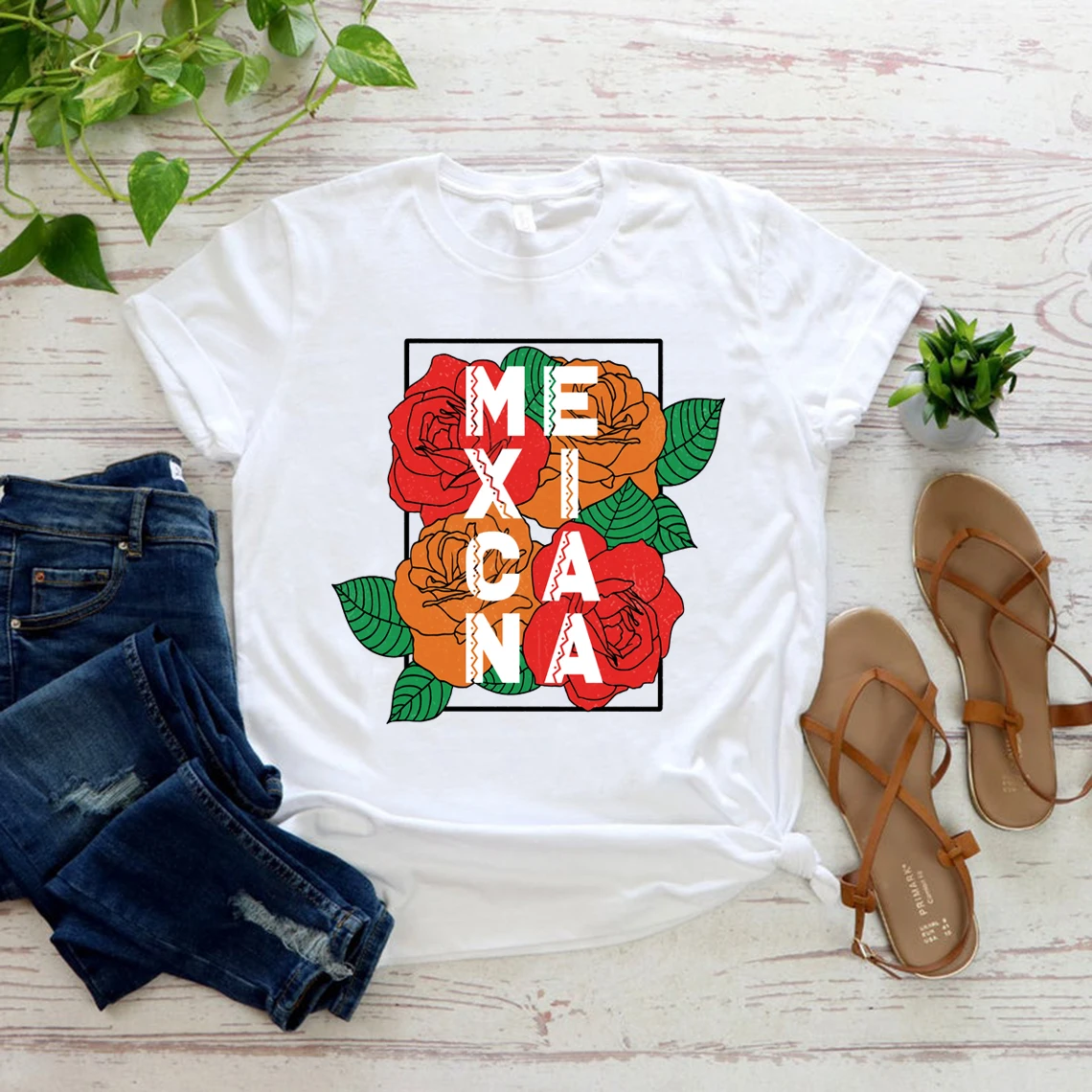 

Mexicana T-shirt Mexico T-Shirt Mexican Latina Gift Feminism Tee Rose Flower Shirts Women Graphic Tees Tops Aesthetic Clothes