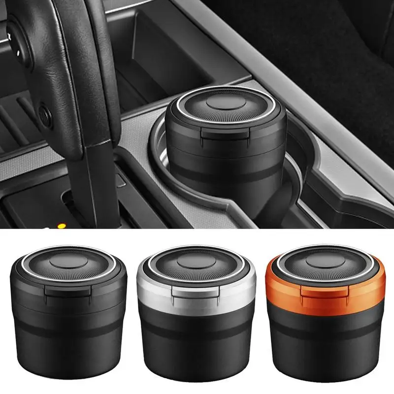 

1pcs New Car Ashtray Garbage Coin Storage Cup Container Cigar Ash Tray Car Styling Universal Size With Interior LED Light