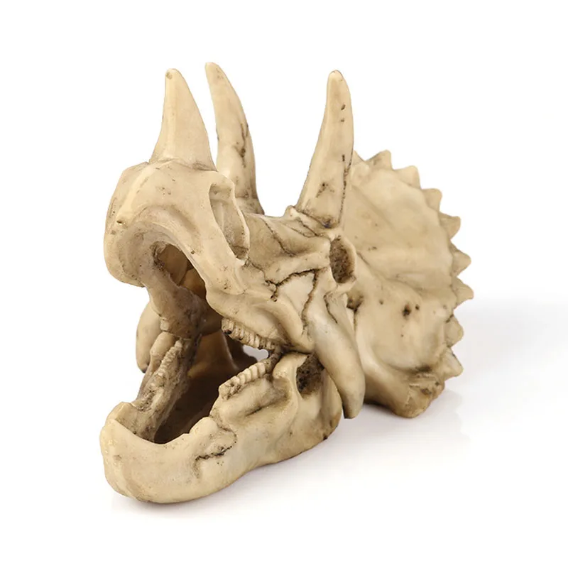 

Creative Resin Statue Creative Dinosaur Triceratops Decorative Living Room Statuette Halloween Funny Home Decoration Ornaments