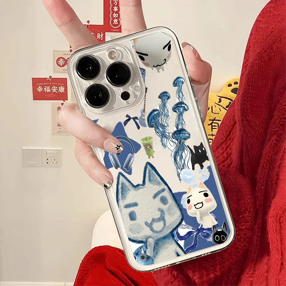 Фото Милый мультяшный чехол для телефона T-Toro I-Inoue FUNDA для iPhone 12, 11, 13, 14, 15, 16, 17 MINI Max Pro Plus, противоударная мягкая прозрачная задняя крышка №3