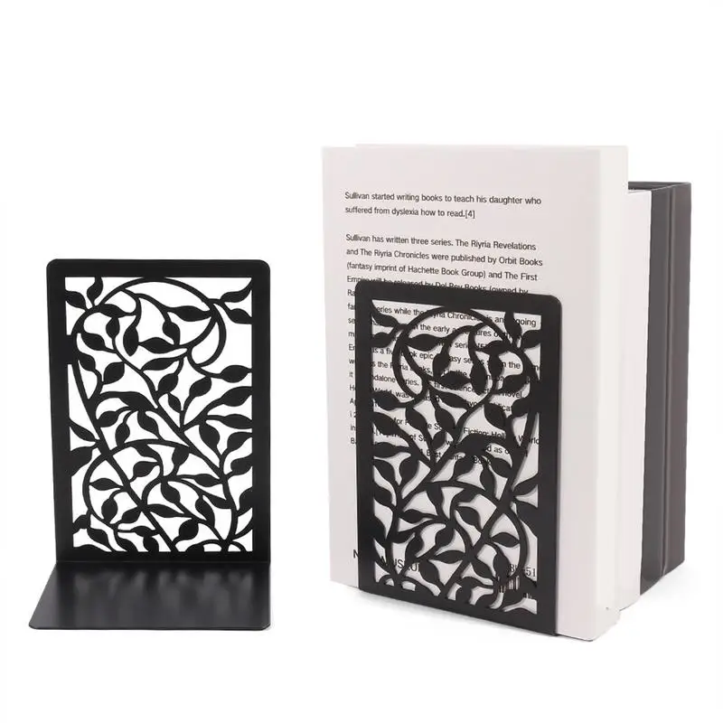 

1Pair Tree Shadow Bookends Decorative Metal Book Storage Shelves Metal Bookends Organizer Desktop Book Shelf Storage Holder