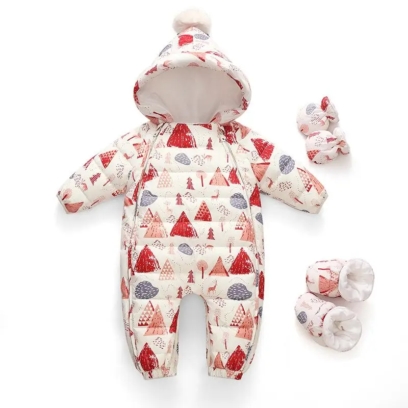 Зимний пуховый комбинезон для новорожденных 2025 года утепленная одежда младенцев