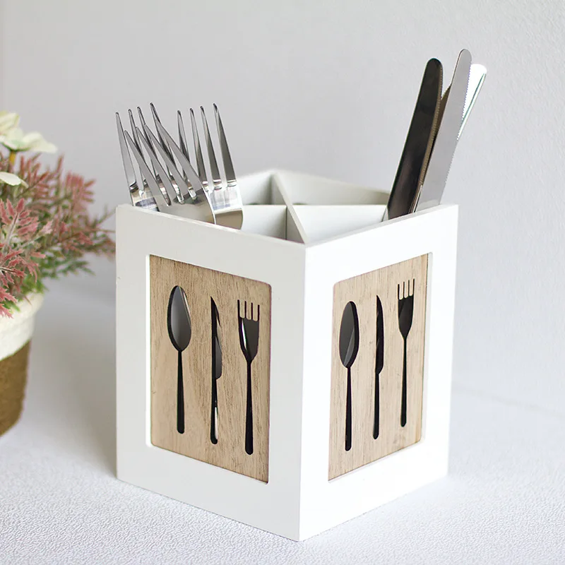 

Wooden Utensils Holder Cutlery Kitchen Flatware Cutlery Storage Flatware Caddy Spoons Forks Knifes Chopsticks Organizer