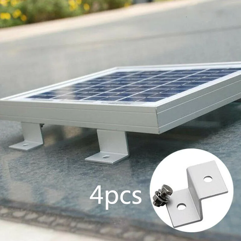 

4pcs Z Style Solar Panel Mounts Solar Energy Battery Mounting Brackets ZBR-01 PV Modules For RV Camper Van Yacht Cement Roof
