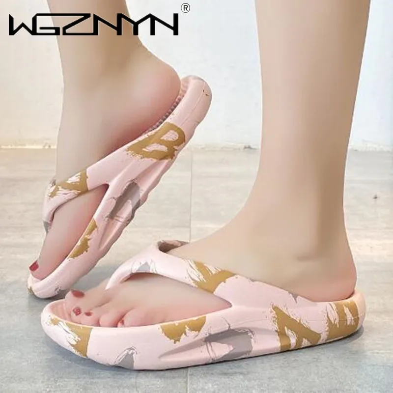 

High Elastic EVA Ultra Light and Soft Men's Slippers Flip Flops Beach Slippers Thick Bottom Summer Outdoor Shoes Women Sandals