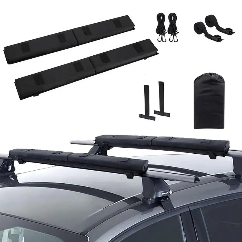 

Roof Rack Pads Space Saving Roof Luggage Rack Vehicle Crossbar Pad For Kayak Surfboard SUPs Canoe Fits Cars And SUVs Include