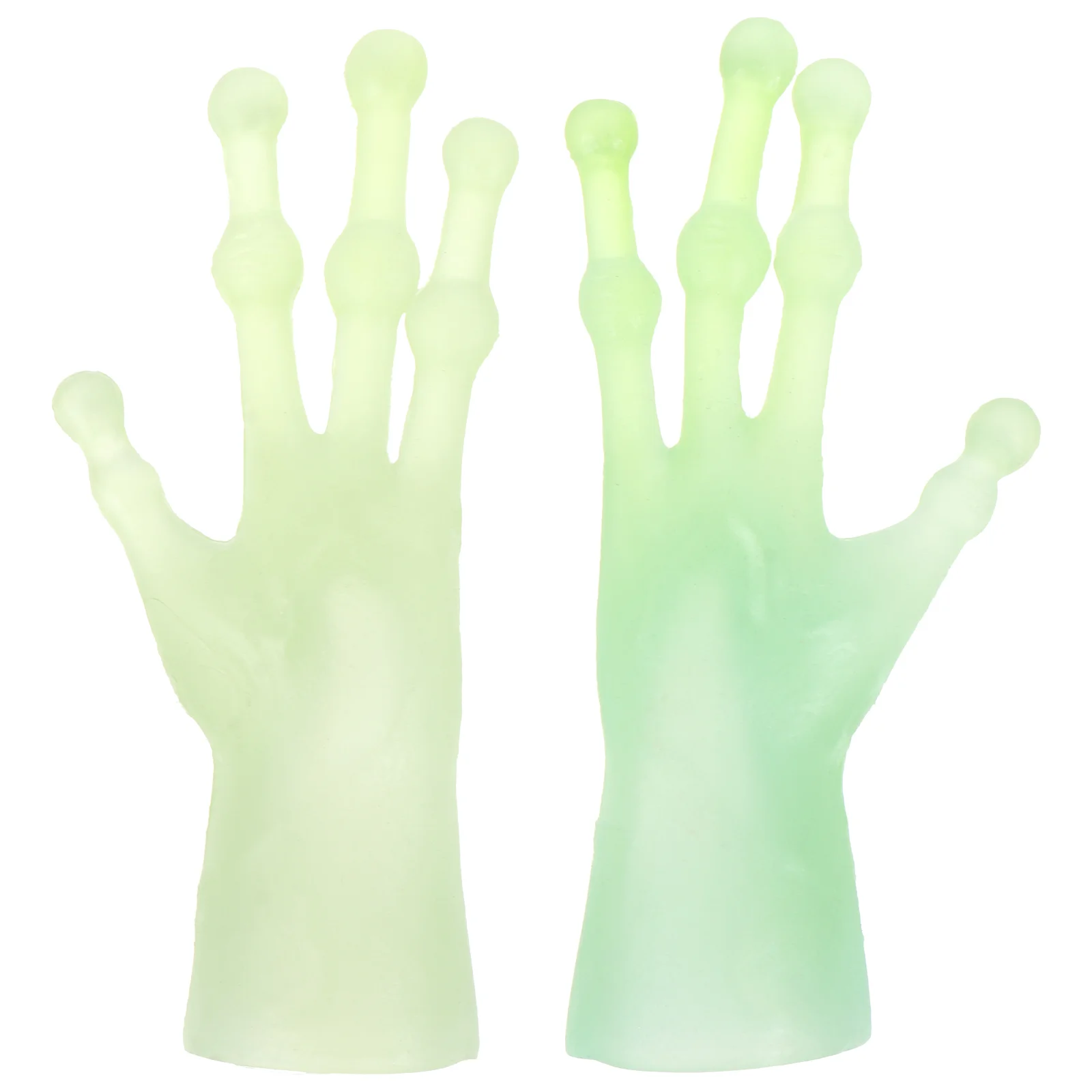 

2 Pcs Green Football Gloves Finger Cots Alien Costume Trick Jesus Funny Cover Child
