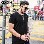 Мужская хлопковая футболка, с коротким рукавом и круглым вырезом, однотонная, большого размера, размера плюс