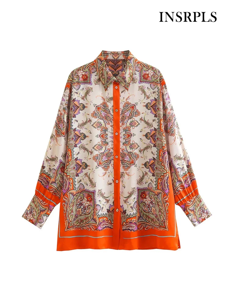 

Женская винтажная блузка с длинным рукавом, на пуговицах спереди