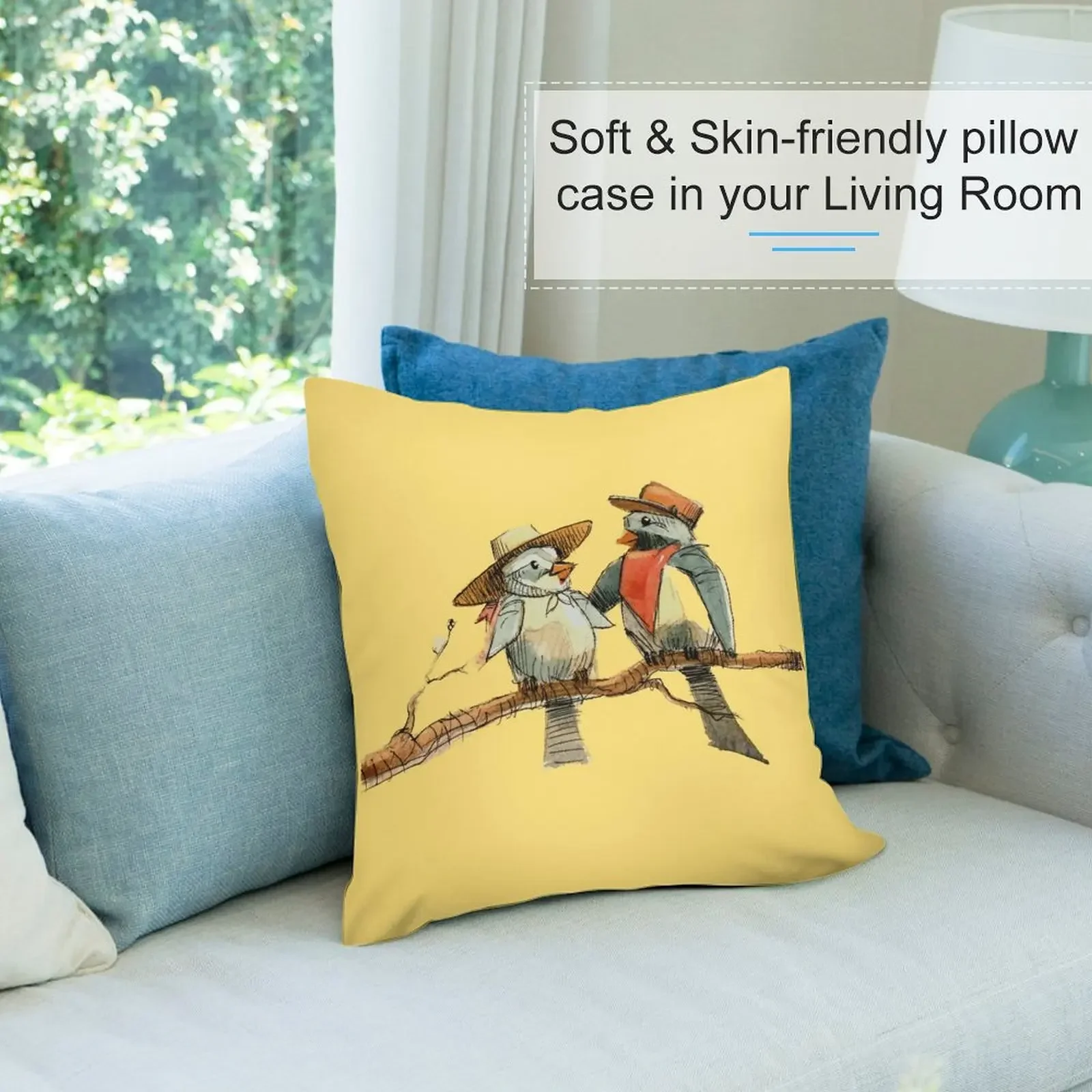 Печатная декоративная подушка Courtship из полиэстера