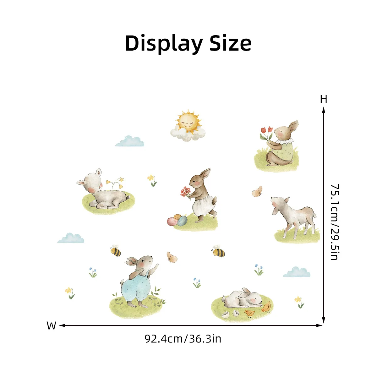 Настенные Стикеры с изображением леса кролика пчелы