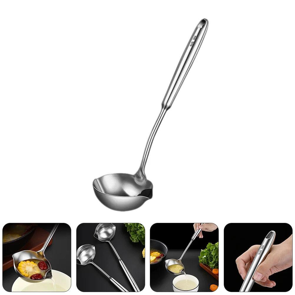 

1PC Spoon Thickened Stainless Steel Practical Creative Soup Scoop for Restaurant