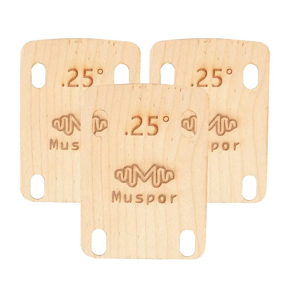 

3 Pieces Muspor Guitar Neck Shims 0.25 Degree Solid Maple For Electric Guitar Bolt-on Neck Gasket Pad