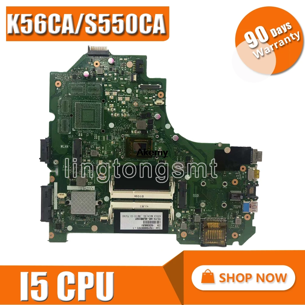 

Материнская плата Akemy K56CM K56C для ноутбука Asus K56CA K56CB K56C S550CA A56C, оригинальная материнская плата для телефона/3337U