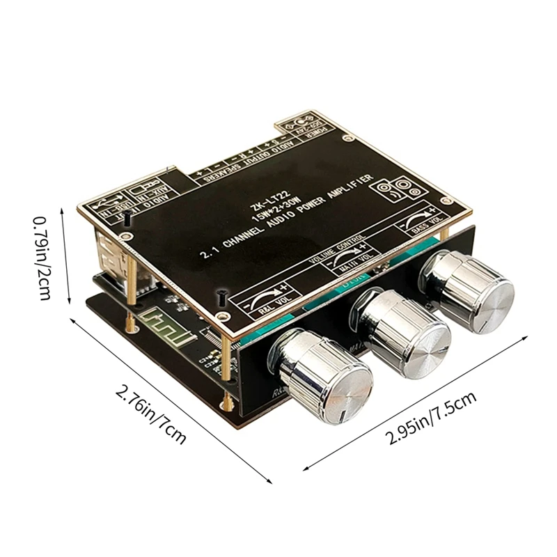 ZK-LT22 5 1 Bluetooth плата усилителя мощности двойной 15 Вт 2 1-канальный усилитель с