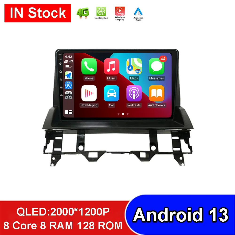 

Автомагнитола 2DIN на Android 13 с Dvd, мультимедийным видеоплеером, 4G, Lte, Wi-Fi, GPS-навигацией для Mazda 6 2002-2008, Авторадио с IPS экраном