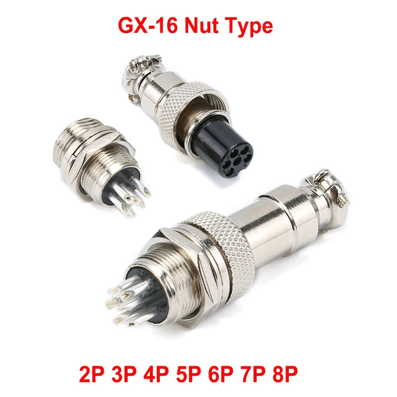 

1 комплект/2 шт. GX16 Тип гайки 2/3/4/5/6/7/8 контактный круглый авиационный штекер и гнездо авиационный разъем