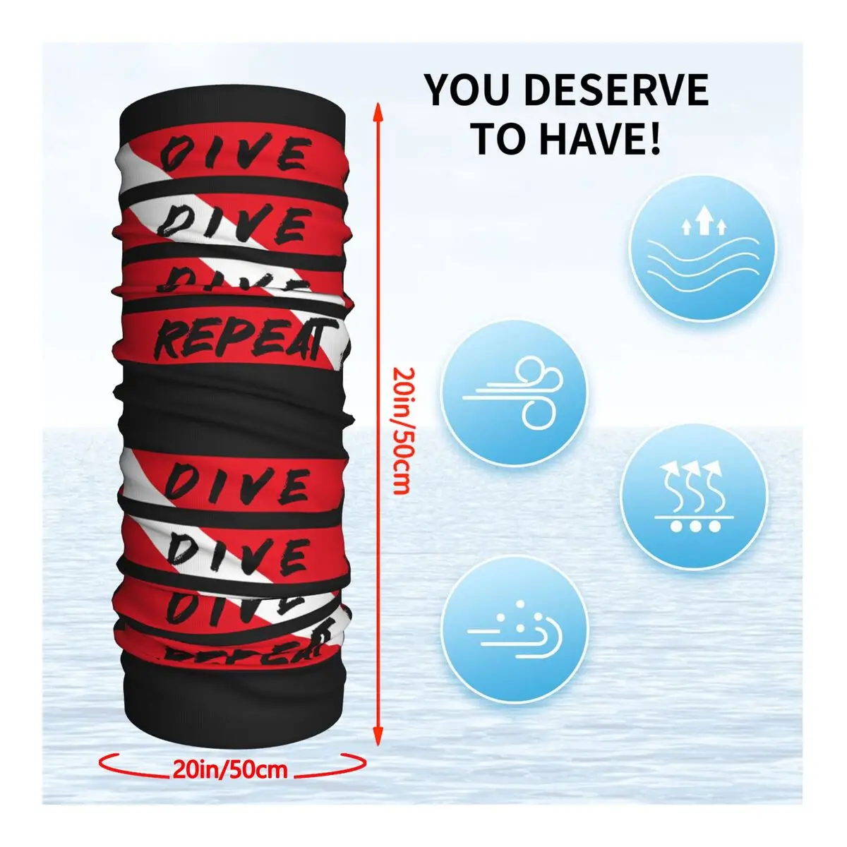 Шейный платок для глубокого погружения из полиэстера