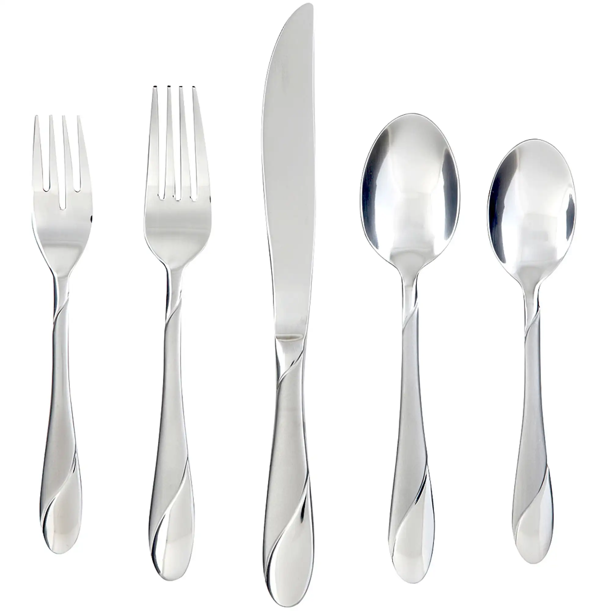 

Cambridge Silversmiths Swirl Sand 20-Piece Flatware Set, Silver