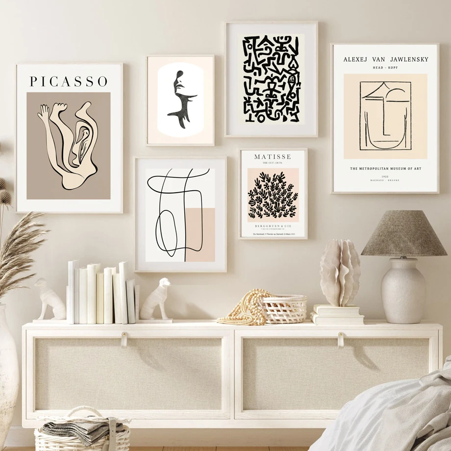 

Matisse Picasso Paul Klee Abstract Line Wall Art Print Canvas Painting Modern Nordic Poster Wall Pictures For Living Room Decor