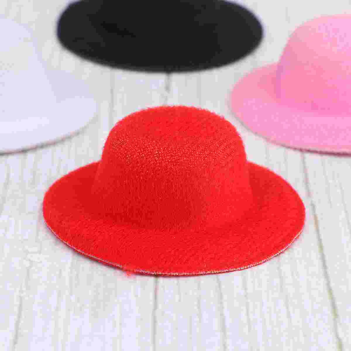 

Hats Mini Hat Craft Miniature Diy Tiny Making Party Crafts Bottle Felt Cap Decor Jewelry Birthday Barrettes Snowman Black