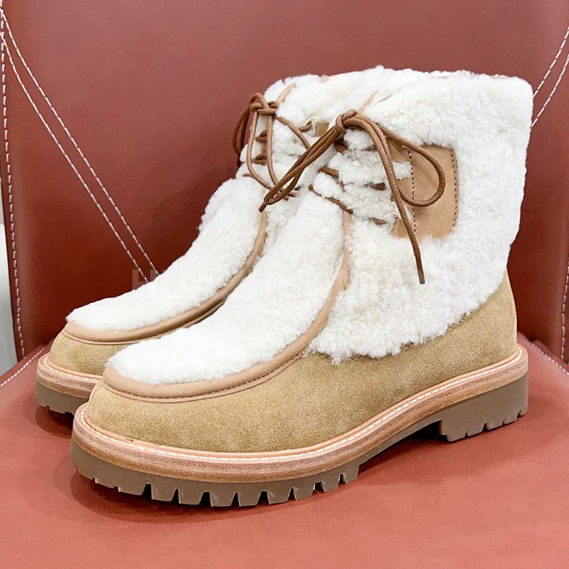 

Женские ботильоны с плюшевой подкладкой, уникальные короткие сапоги на толстой подошве, простые универсальные, разные цвета, Осень-зима