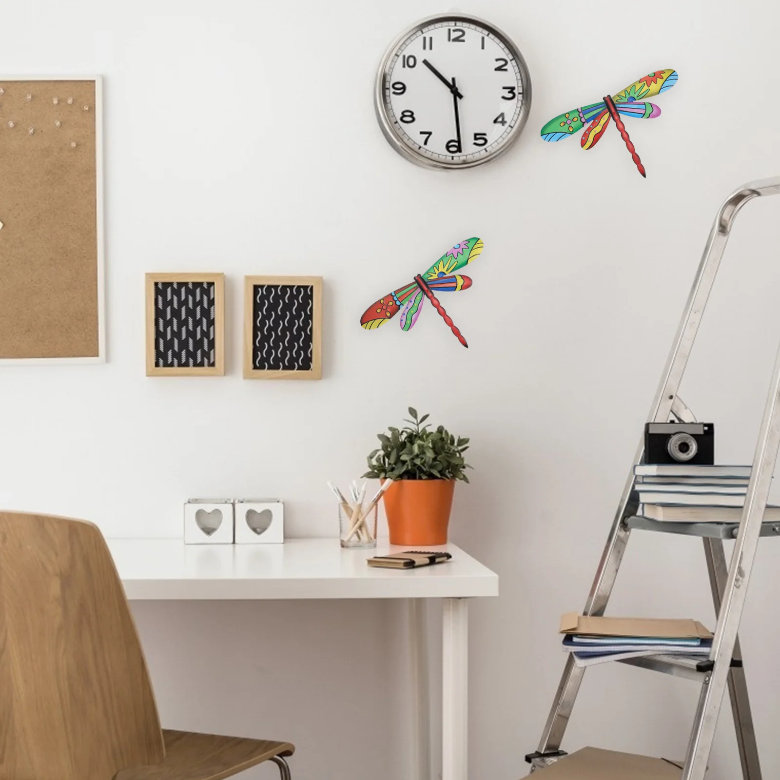 

2 Pcs Iron Pendant Dragonfly Wall Decorations Retro Household Adornments Decors Rustic