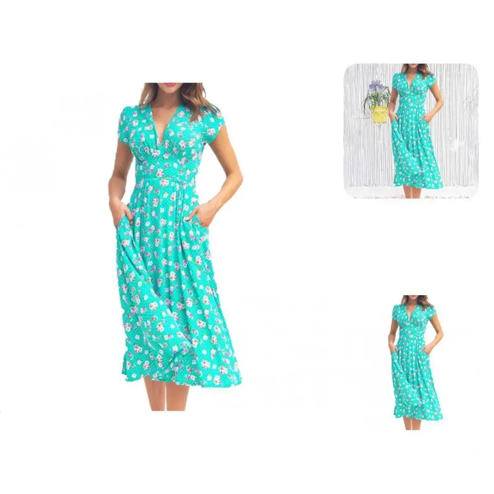 

Women Dress Comfortable Printing Cool Quick Drying Lady Dress Casual Dress for Dating