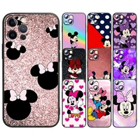 cute mickey mouse case for apple iphone 14 13 12 mini 11 xs pro max x xr 8 7 plus se 2020 soft tpu black phone cover