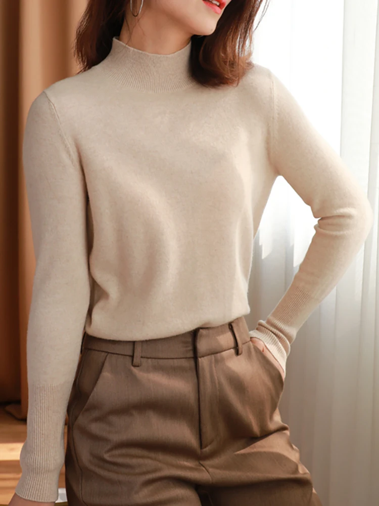 autumn winter chic bottom sweaters women fashion turtleneck pullover slim long sleeve 2023 knitted Jumper Soft Warm Pull Femme