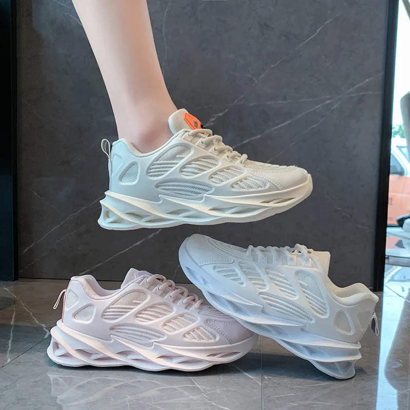 White Shoes For Woman Platform Sneakers Ladies Flats Tennis Female Running Student PU Mesh Increase Height Waterproof Skateboard