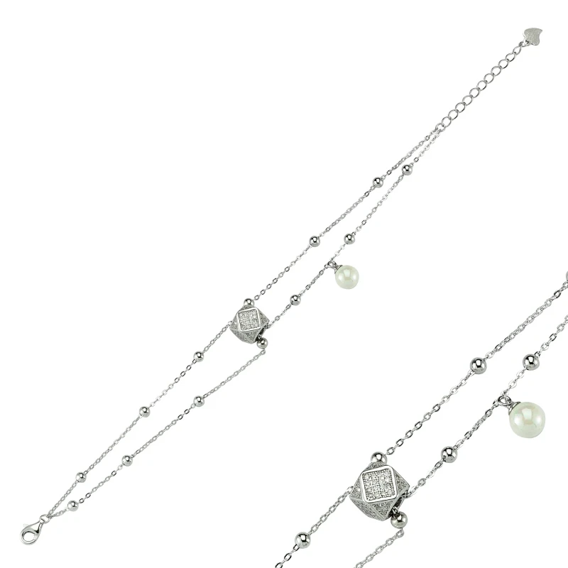 

Silver 925 Sterling Zircon Stone With Pearl 2 Must Bracelet
