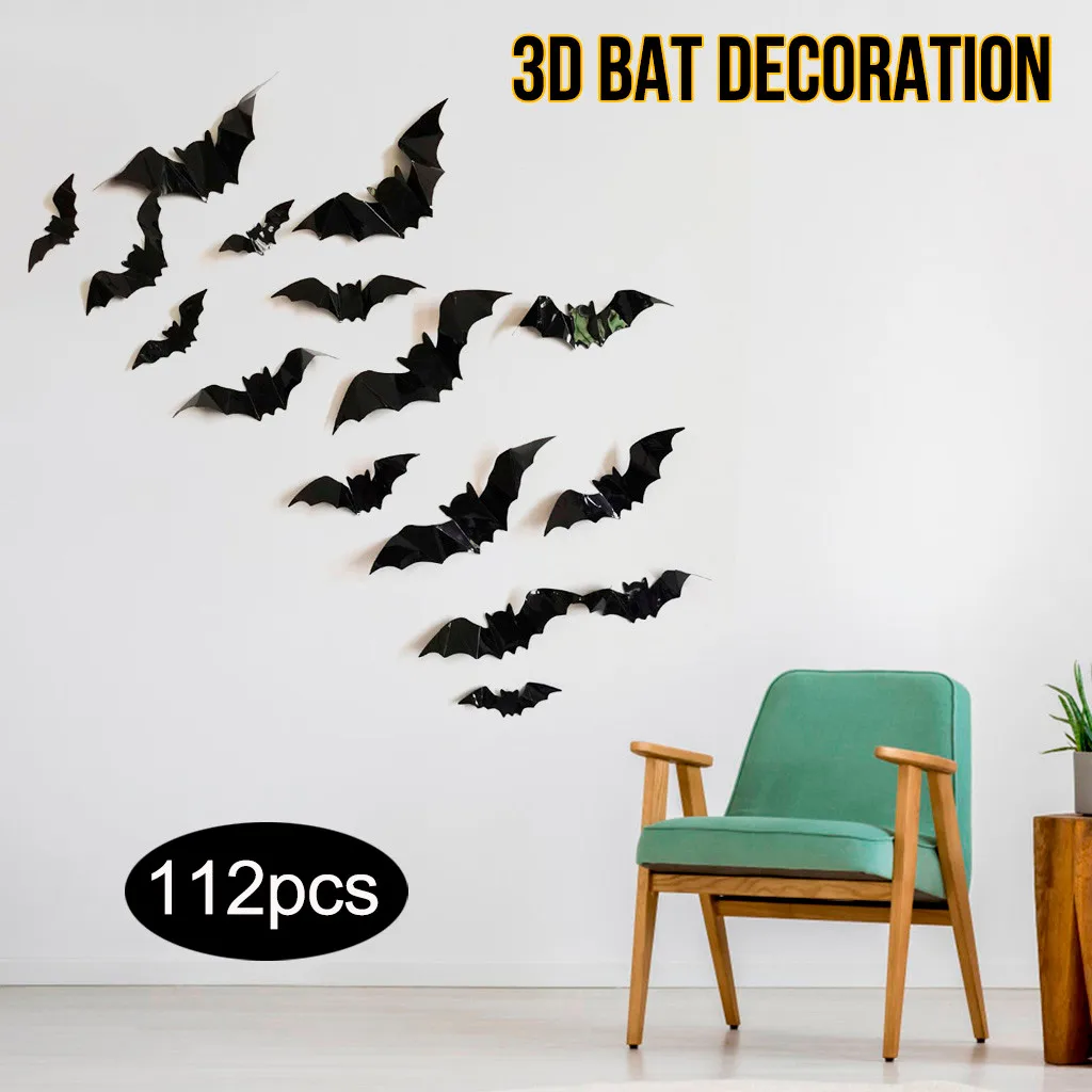 

Wall Tile Stickers for Bathroom Bat 3D Stickers Stereo Bat Removable Mirror Wall Stickers Wall Paper Flowers Wall Decor 3d