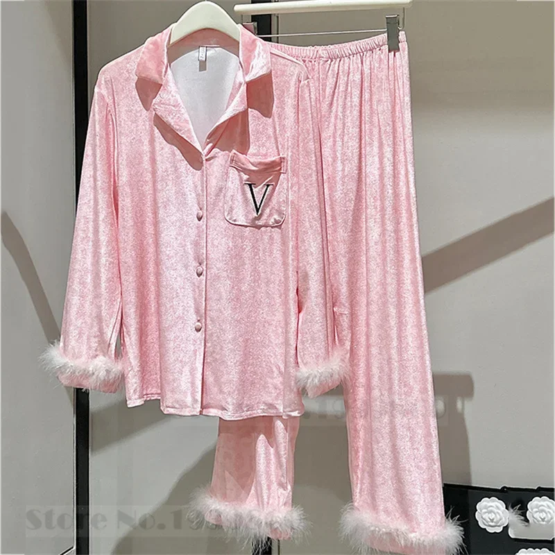 Сексуальные пижамы с леопардовыми перьями новые бархатные женская одежда для