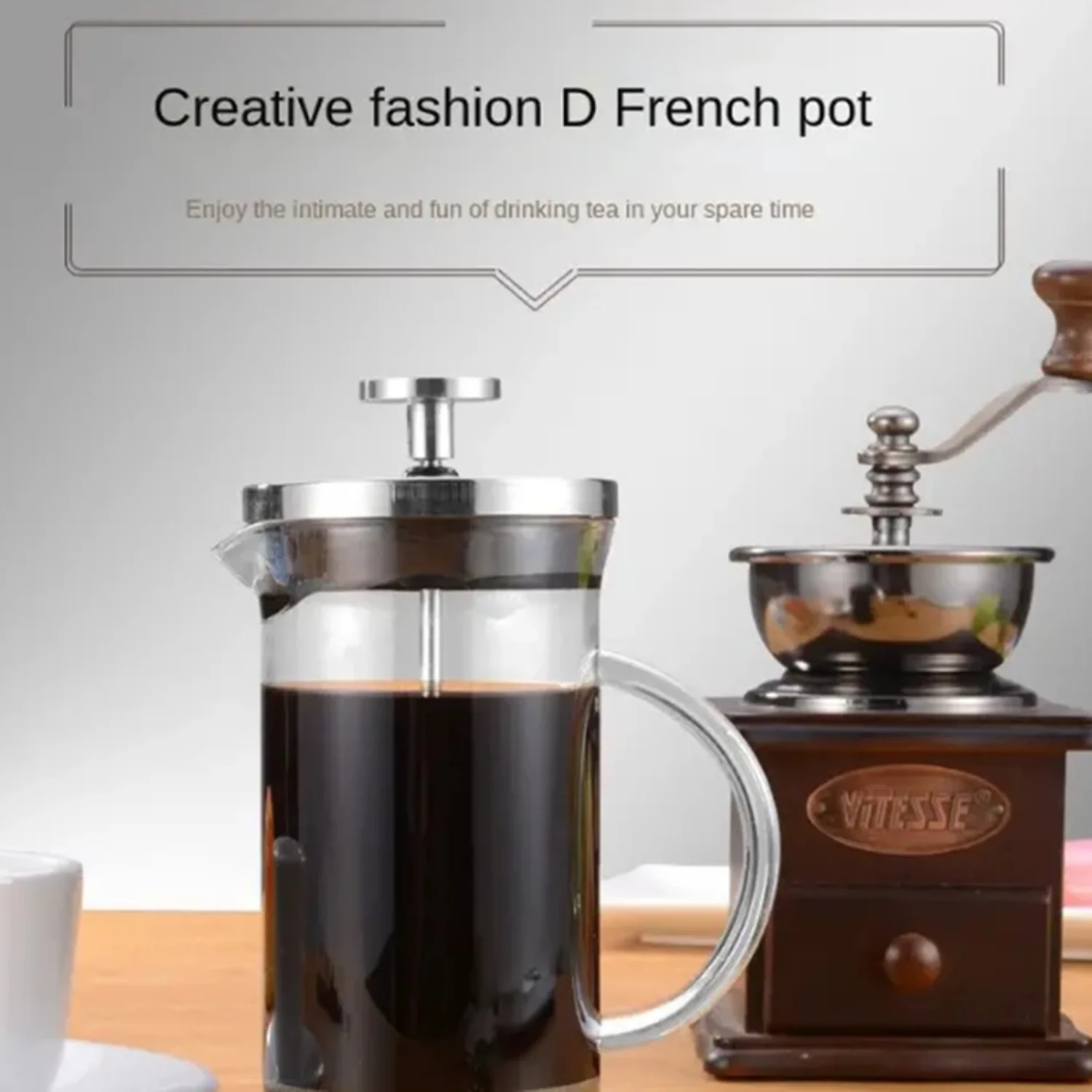 350ML-1000ML French Press Coffee Maker High Borosilicate Glass Heat-Resistant Brewer Milk Foam Frother Tea Pots