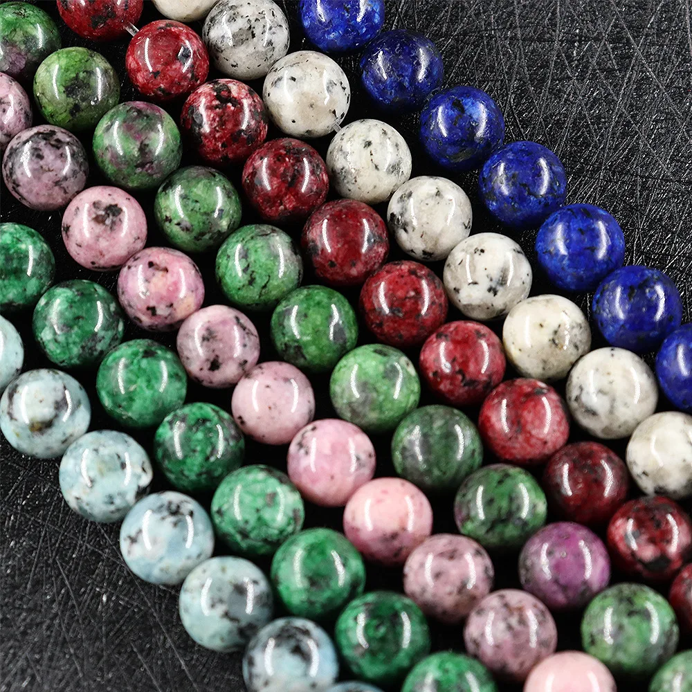 

10mm Natural Hemp Diy Beads for Women's Necklaces Bracelets Colorful Natural Dyed Jade Beads Hand Polished Semi-finished Agate