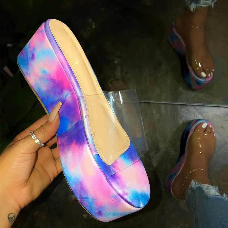 

Platform PVC Women Slippers Wedges Sandals Rome Summer Shoes 2022 New Casual Gladiator Transparent Beach Slides Flip Flops Mujer