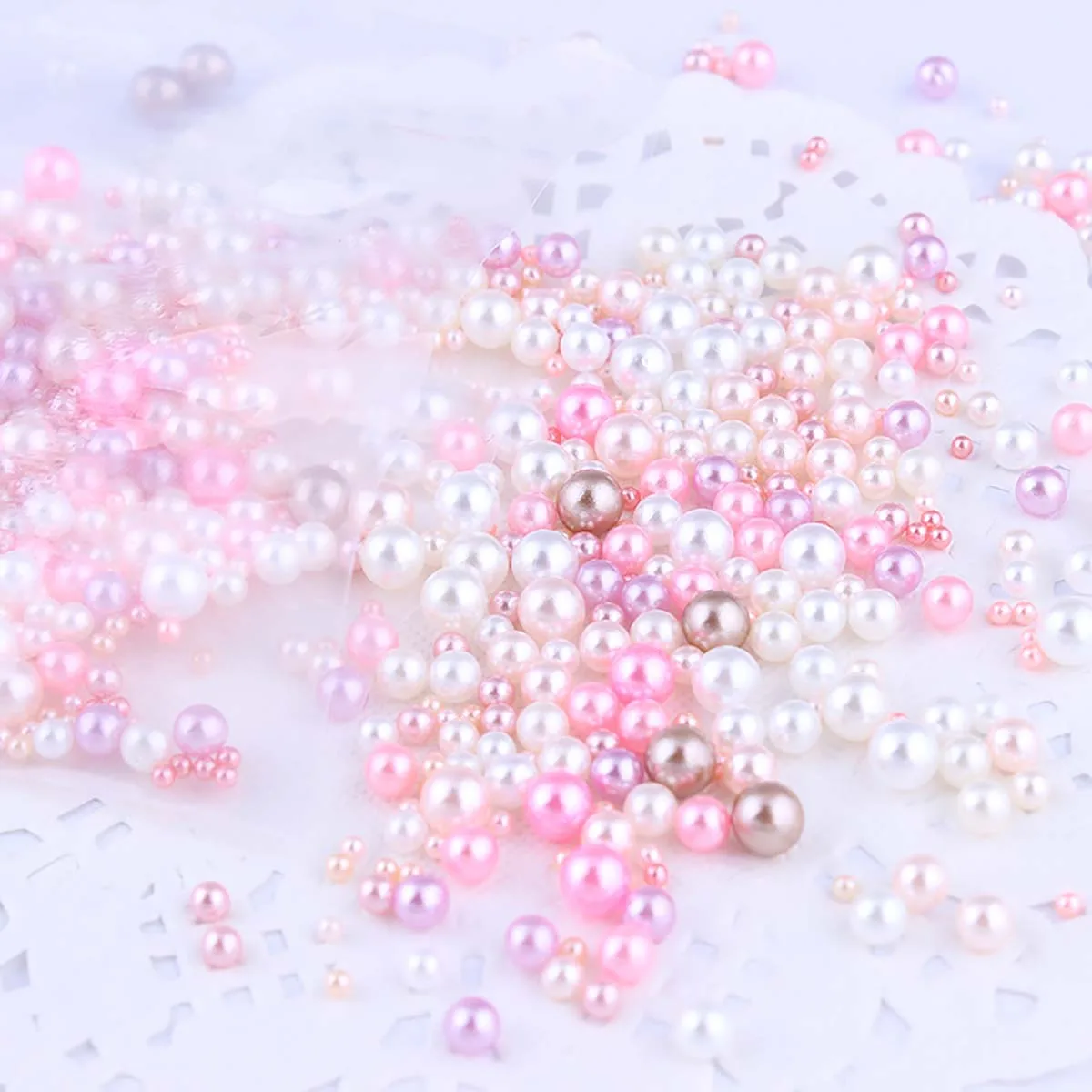 

1 Pack 5g Pink ABS Imitation Pearl Beads 3/4/5/6mm Round No-Hole Loose Beads for Necklace Bracelets DIY Jewelry Component Making