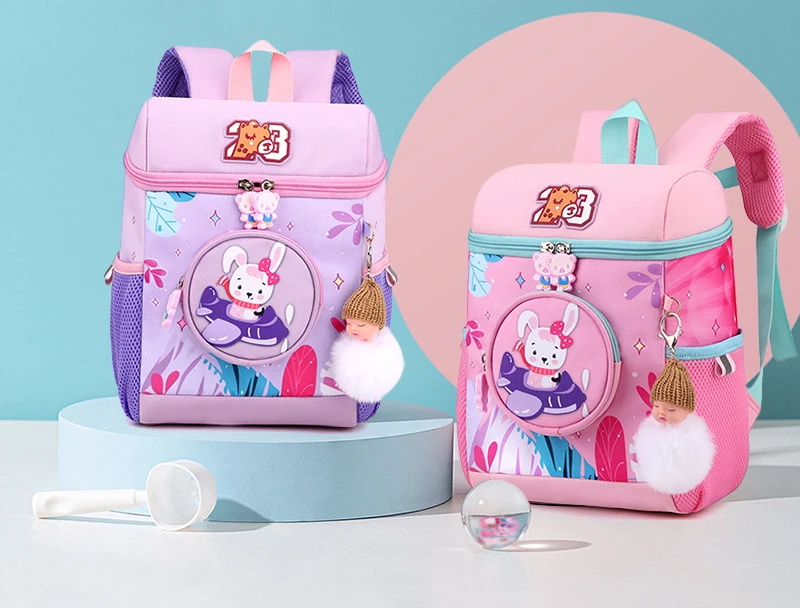 New Fashion 2023 Cartoon Lovely Rabbit Animal Children's School Bag for 3-6 Years Old Kindergarten Boys and Girls Large Capacity