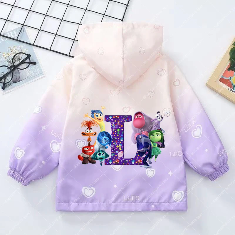 Осенняя куртка на молнии для девочек с капюшоном и длинным рукавом