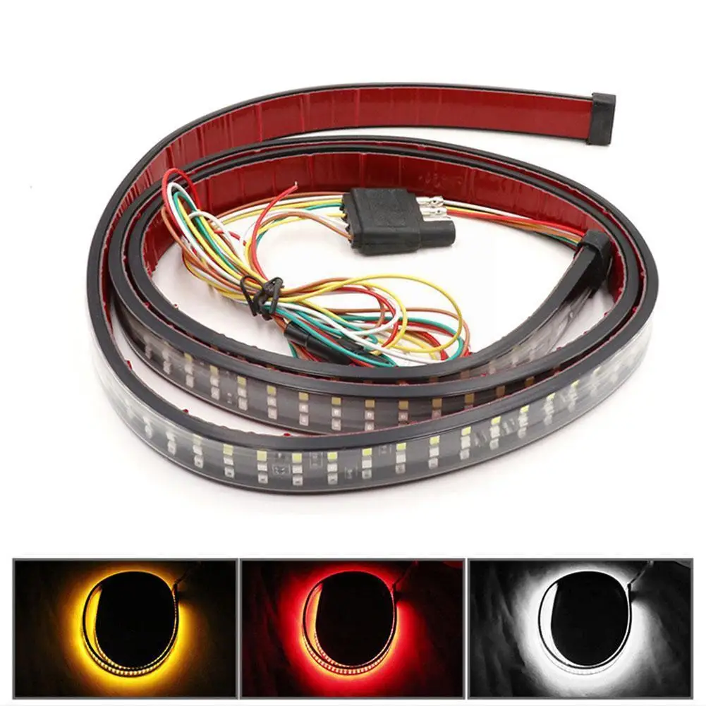 

12v 48/60 Inch Car Brake Turn Light Warning Signal Red Running Double Strip Reverse Flash Rear Led Lights Tail Flexible E6m1