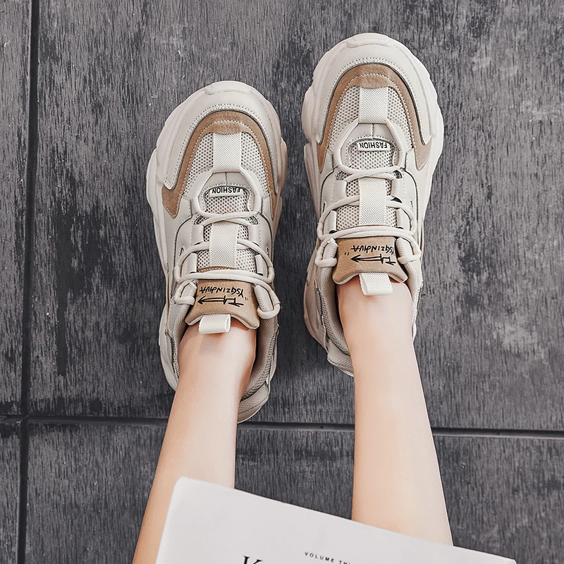 

Korean Classical Street Style Trendy Breathable Board Sneakers Sport Tennis Platform Casual Shoes for Women