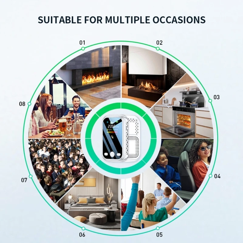 

Upgraded Mini CO2 Detector, Multi-Function CO2 Monitors Meter Air-Quality Monitors Carbon Dioxide Detector 40JA